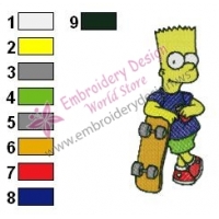 Bart Simpson Standing Embroidery Design